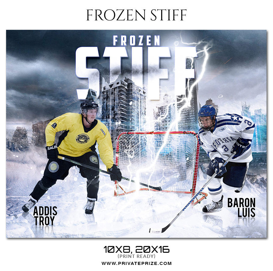 Buy FROZEN STIFF ICE HOCKEY Themed- Sports Photography Template Online Privateprize Photography Photoshop templates