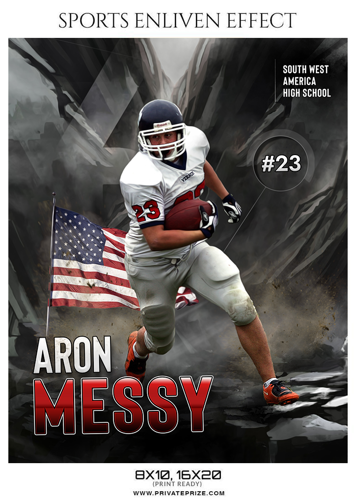 Sports Poster Photo Template - American Football - Photoshop