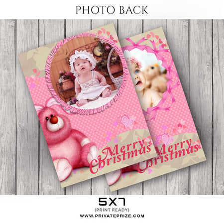 Pink Christmas-Photocard - Photography Photoshop Template