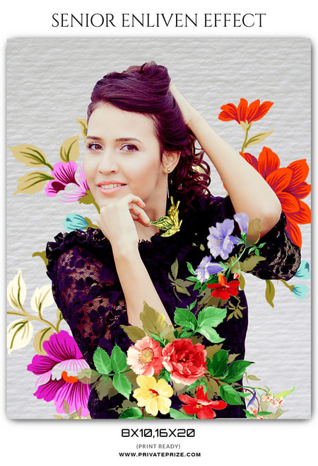 FLORAL - SENIOR ENLIVEN EFFECT - Photography Photoshop Template