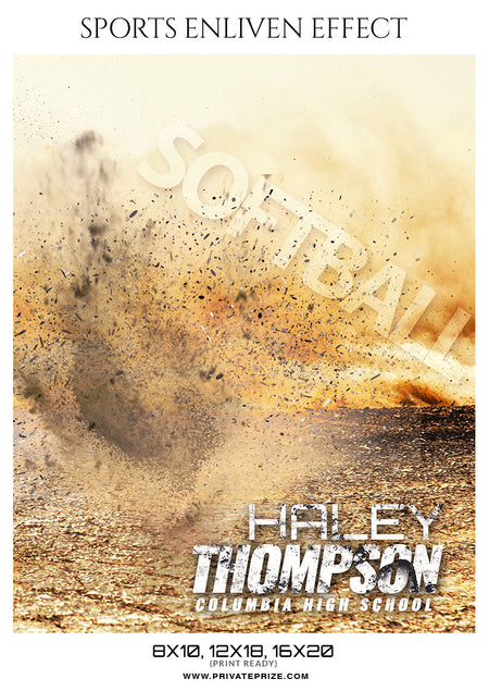 Haley Thompson-Softball 2017- Sports Photography-Enliven Effects - Photography Photoshop Template