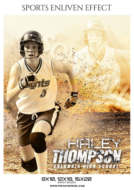 Haley Thompson-Softball 2017- Sports Photography-Enliven Effects - Photography Photoshop Template