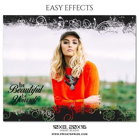 BE BEAUTIFUL- EASY EFFECTS - Photography Photoshop Template