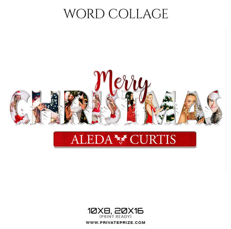 Aleda Curtis - Merry Christmas Word Collage - Photography Photoshop Template