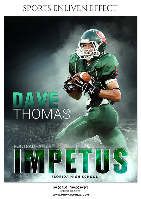 Dave Thomas- Football- Sports Photography- Enliven Effects - Photography Photoshop Template