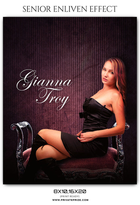 GIANNA TROY - SENIOR ENLIVEN EFFECT - Photography Photoshop Template