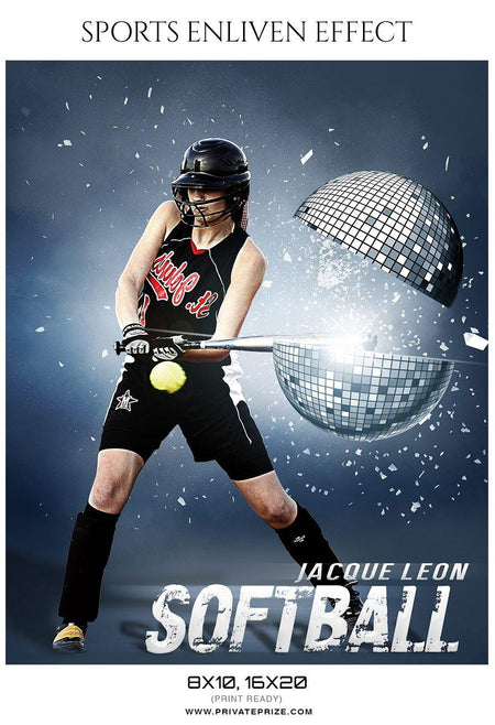 Jacque Leon - Softball Sports Enliven Effect Photography Template - PrivatePrize - Photography Templates