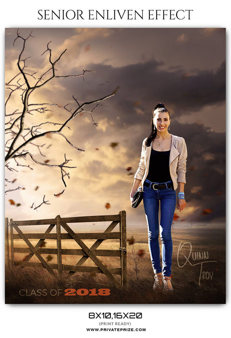 QUINN TROY  - SENIOR ENLIVEN EFFECT - Photography Photoshop Template