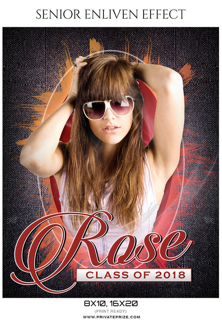 Rose - Senior Enliven Effect Photography Template - Photography Photoshop Template