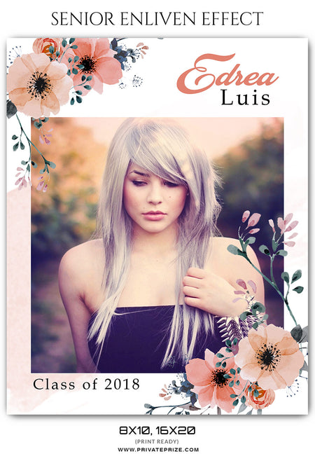 Edrea Luis Senior Enliven Effect Photography Photoshop Template - Photography Photoshop Template