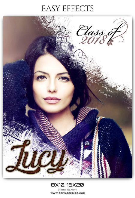 LUCY -SENIOR EASY EFFECTS - Photography Photoshop Template