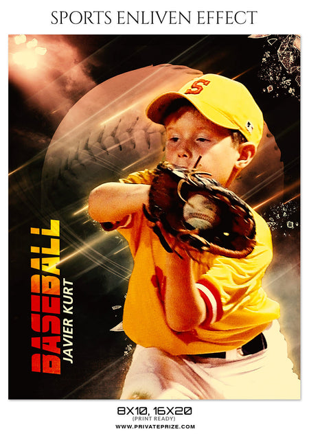 Javier Kurt Baseball Sports Photography Enliven Effects - Photography Photoshop Template