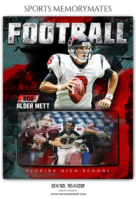 Alder Mett Football Sports Memory Mates Photoshop Template - Photography Photoshop Template