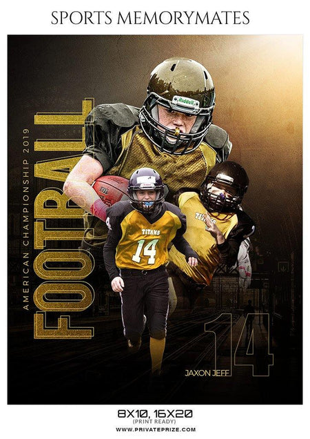 Jaxon Jeff - Football Memory Mate Photoshop Template - PrivatePrize - Photography Templates