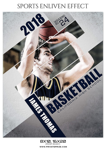 JAMES THOMAS BASKETBALL- SPORTS ENLIVEN EFFECT - Photography Photoshop Template