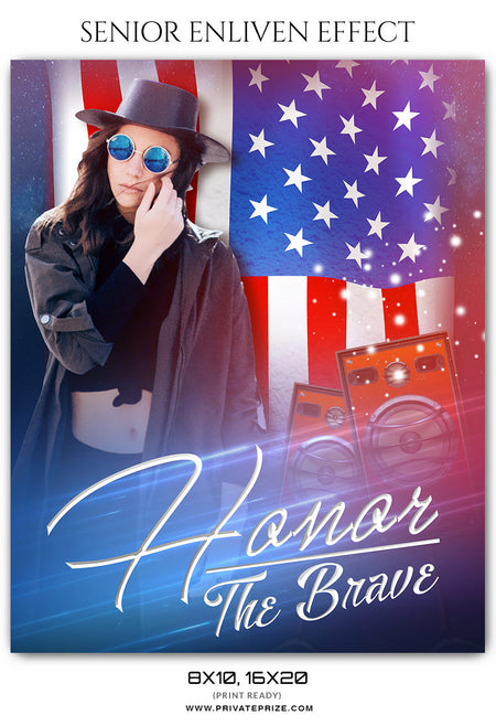 Honor the Brave - Senior Enliven Effects - Photography Photoshop Template