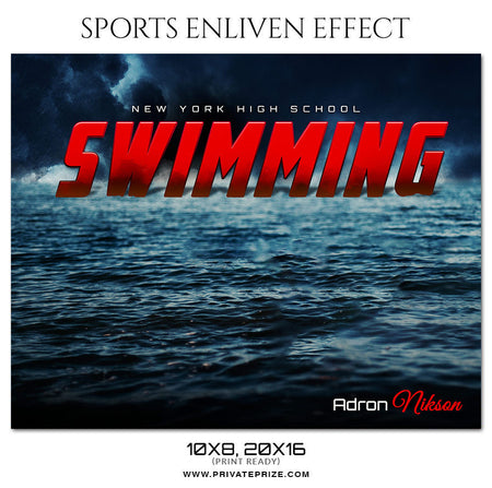 Adron Nikson Swimming - Sports Enliven Effect Photography Template - Photography Photoshop Template