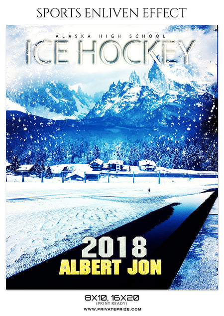 Albert Jon Ice Hockey - Sports Photography Template - Photography Photoshop Template