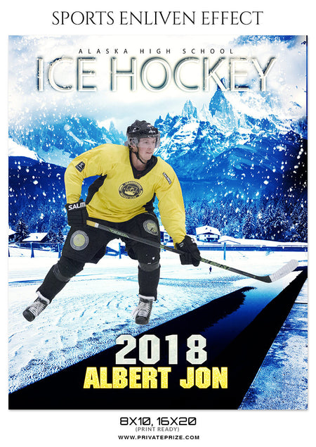 Albert Jon Ice Hockey - Sports Photography Template - Photography Photoshop Template