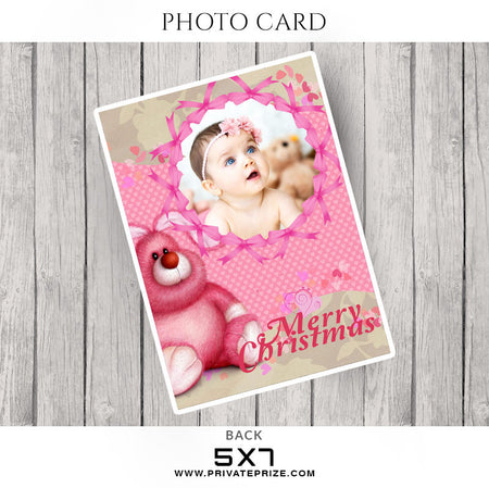 Pink Christmas-Photocard - Photography Photoshop Template