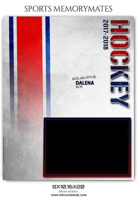 DALENA ROY - HOCKEY SPORTS MEMORY MATE TEMPLATE - Photography Photoshop Template