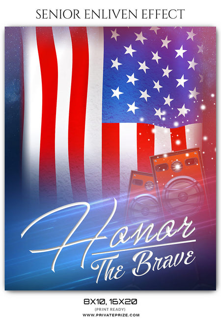 Honor the Brave - Senior Enliven Effects - Photography Photoshop Template