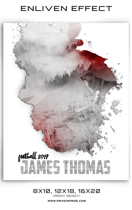 James Thomas Football Template -  Enliven Effects - Photography Photoshop Template