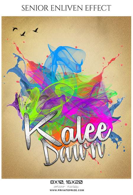 Kalee Dawn - Senior Enliven Effect Photography Template - Photography Photoshop Template