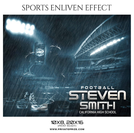 Steven Smith Football-Sports Enliven Effect Photography Template - Photography Photoshop Template