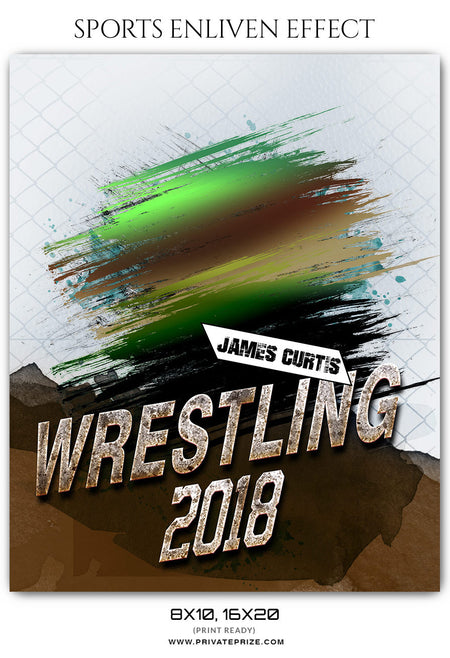 JAMES CURTIS WRESTLING- SPORTS ENLIVEN EFFECT - Photography Photoshop Template