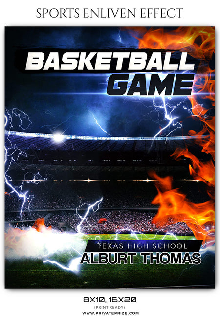 Alburt Thomas - Basketball Enliven Effects Sports Photoshop Template - Photography Photoshop Template