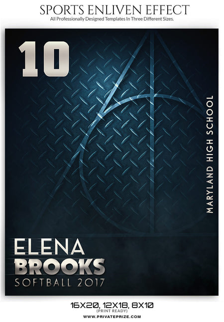 Elena Brooks Softball Enliven Effect - Photography Photoshop Template