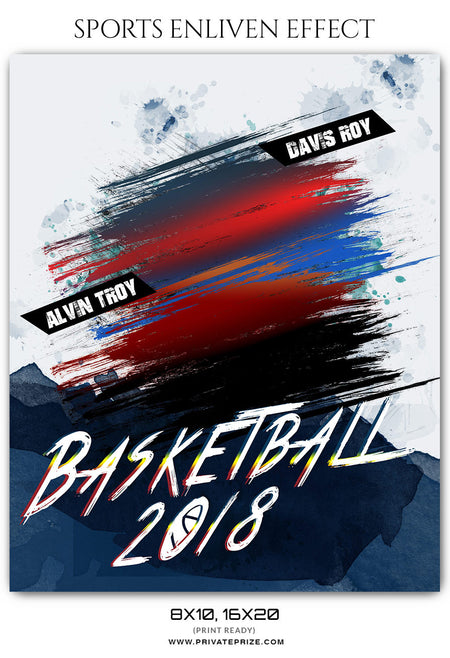 DAVIS ALVIN TROY BASKETBALL- SPORTS ENLIVEN EFFECT - Photography Photoshop Template