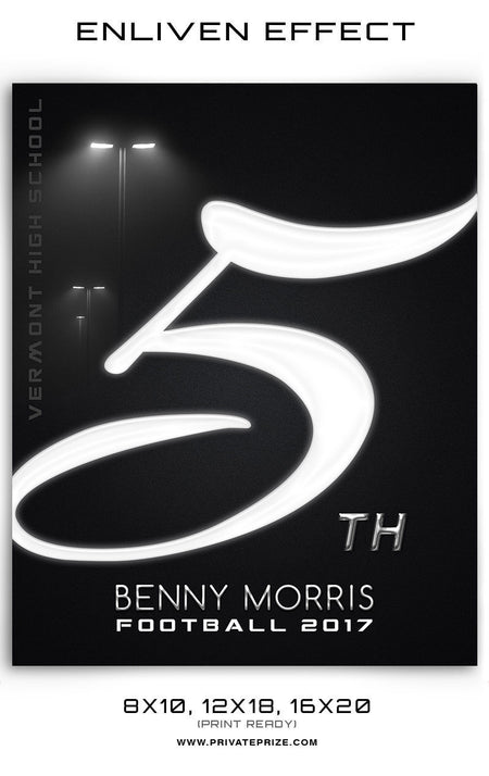 Benny Morris Football Template -  Enliven Effects - Photography Photoshop Templates