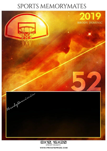 Brody Dominic - Basketball Memory Mate Photoshop Template - PrivatePrize - Photography Templates