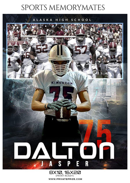 Dalton Jasper - Football Memory Mate Photoshop Template - PrivatePrize - Photography Templates