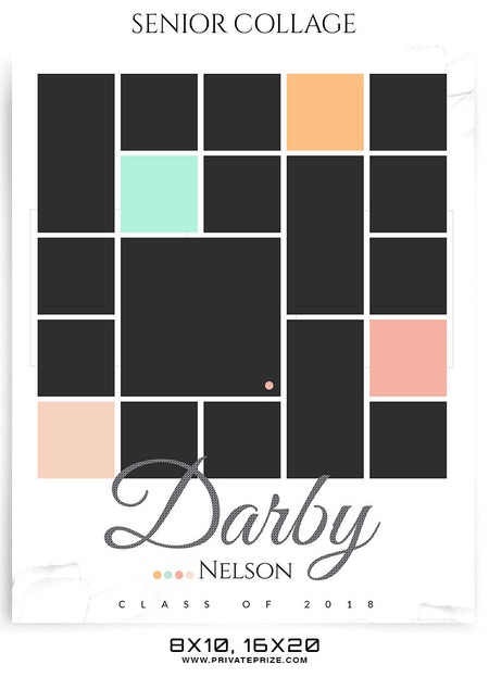 Darby nelson Collage - SENIOR COLLAGE PHOTOGRAPHY TEMPLATE - Photography Photoshop Template