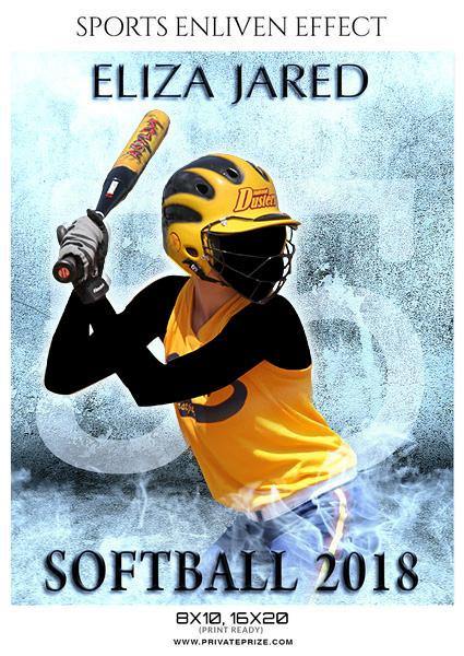 Eliza Jared - Softball Sports Enliven Effects Photography Template - PrivatePrize - Photography Templates