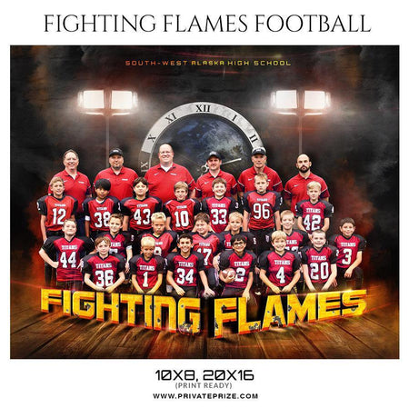 Fighting Flames - Football Themed Sports Photography Template - PrivatePrize - Photography Templates