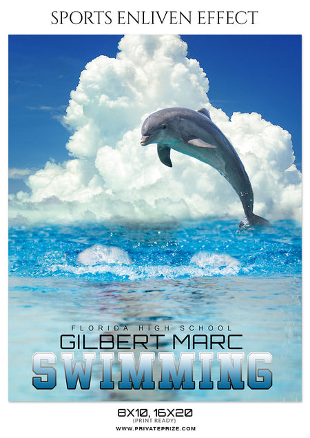 GILBERT MARC SWIMMING - SPORTS ENLIVEN EFFECT - Photography Photoshop Template