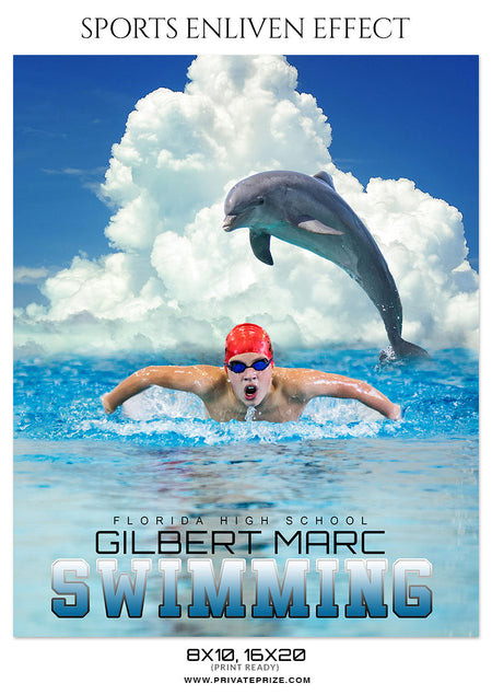 GILBERT MARC SWIMMING - SPORTS ENLIVEN EFFECT - Photography Photoshop Template