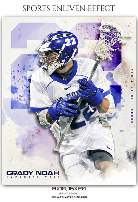 Grady Noah - Lacrosse Sports Enliven Effects Photography Template - Photography Photoshop Template