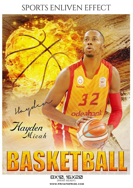 Hayden Micah - Basketball Sports Enliven Effect Photography Template - PrivatePrize - Photography Templates