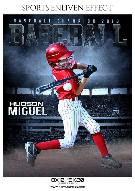 Hudson Miguel - Baseball Sports Enliven Effect Photography Template - PrivatePrize - Photography Templates