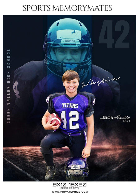 Jack Austin - Football Memory Mate Photoshop Template - PrivatePrize - Photography Templates