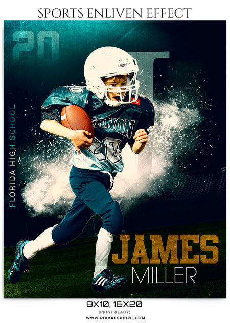 James Miller Football-Sports Enliven Effect - Photography Photoshop Template