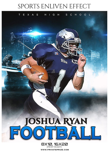 Joshua Ryan - Football Sports Enliven Effect Photography Template - Photography Photoshop Template