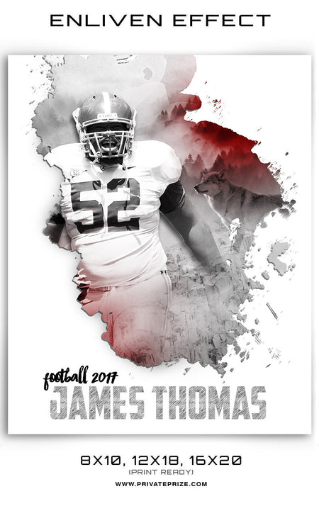 James Thomas Football Template -  Enliven Effects - Photography Photoshop Template