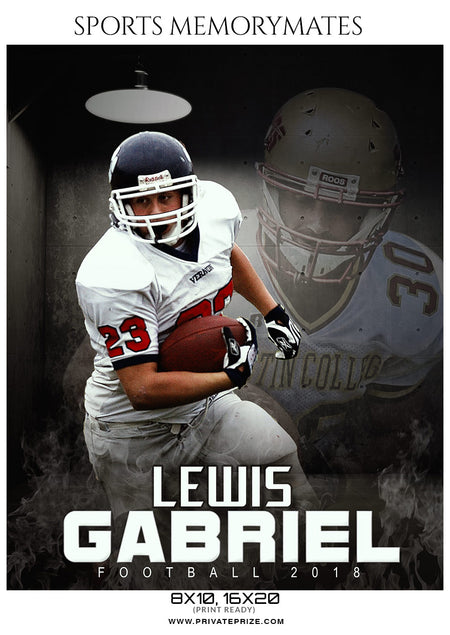 Lewis Gabriel  - Football Sports Memory Mates Photography Template - Photography Photoshop Template