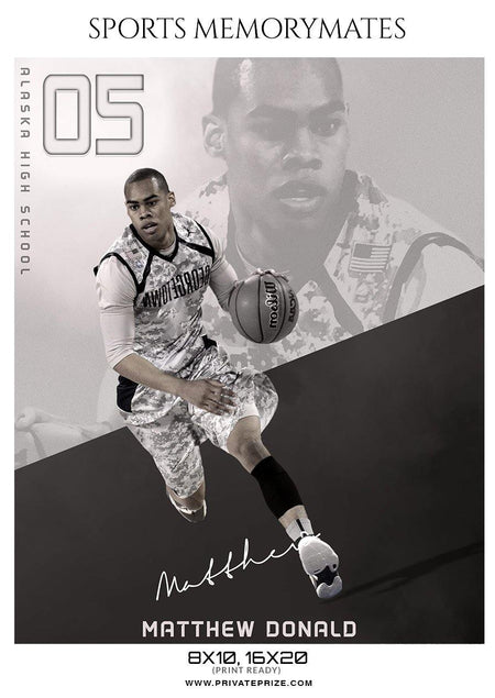 Matthew Donald - Basketball Memory Mate Photoshop Template - PrivatePrize - Photography Templates